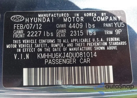 2013 Hyundai Genesis 3.8 Grand Touring z USA, uszkodzony, nr VIN KMHHU6KJ4DU081014